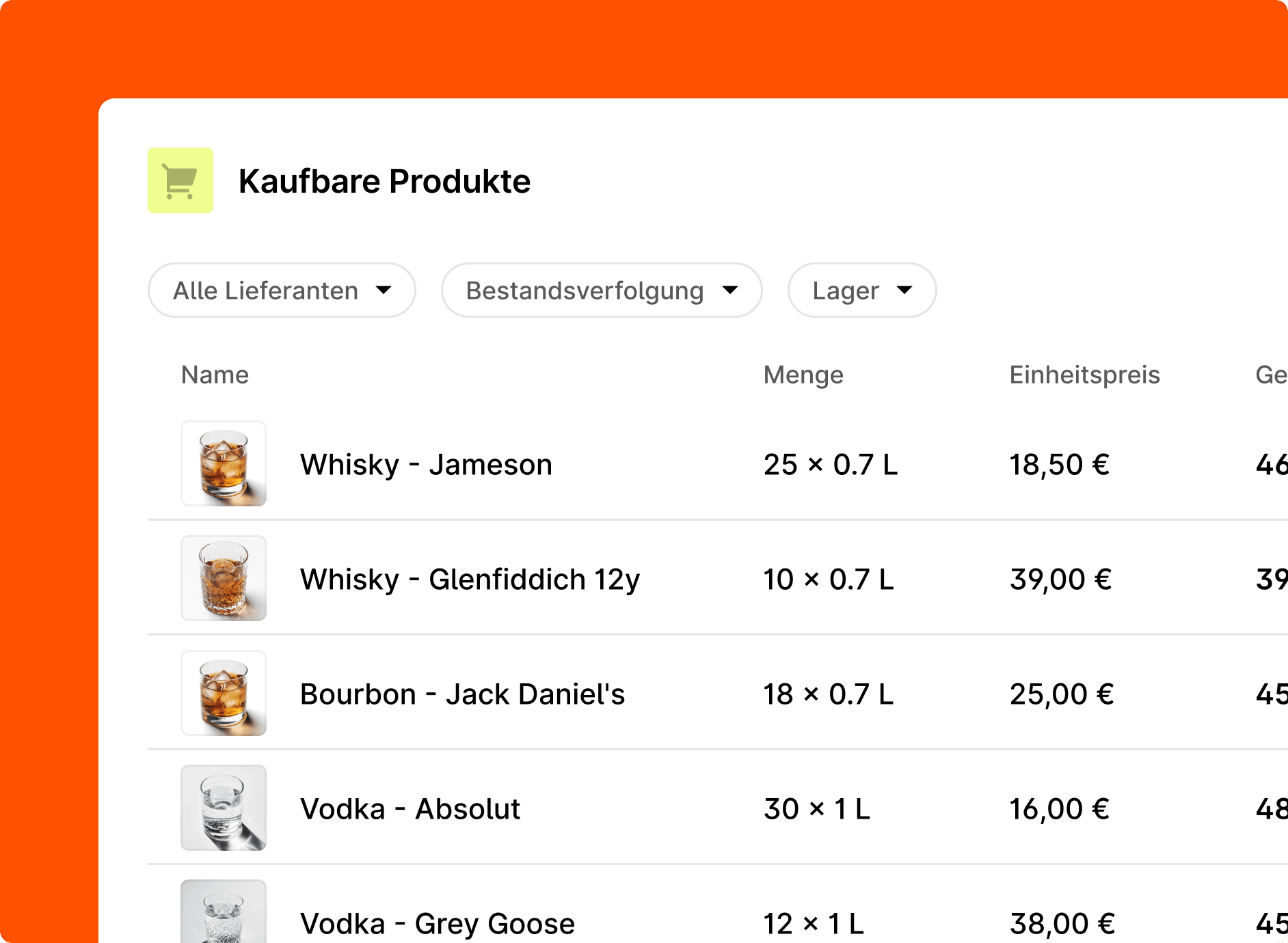 Verwalte deinen Bestand