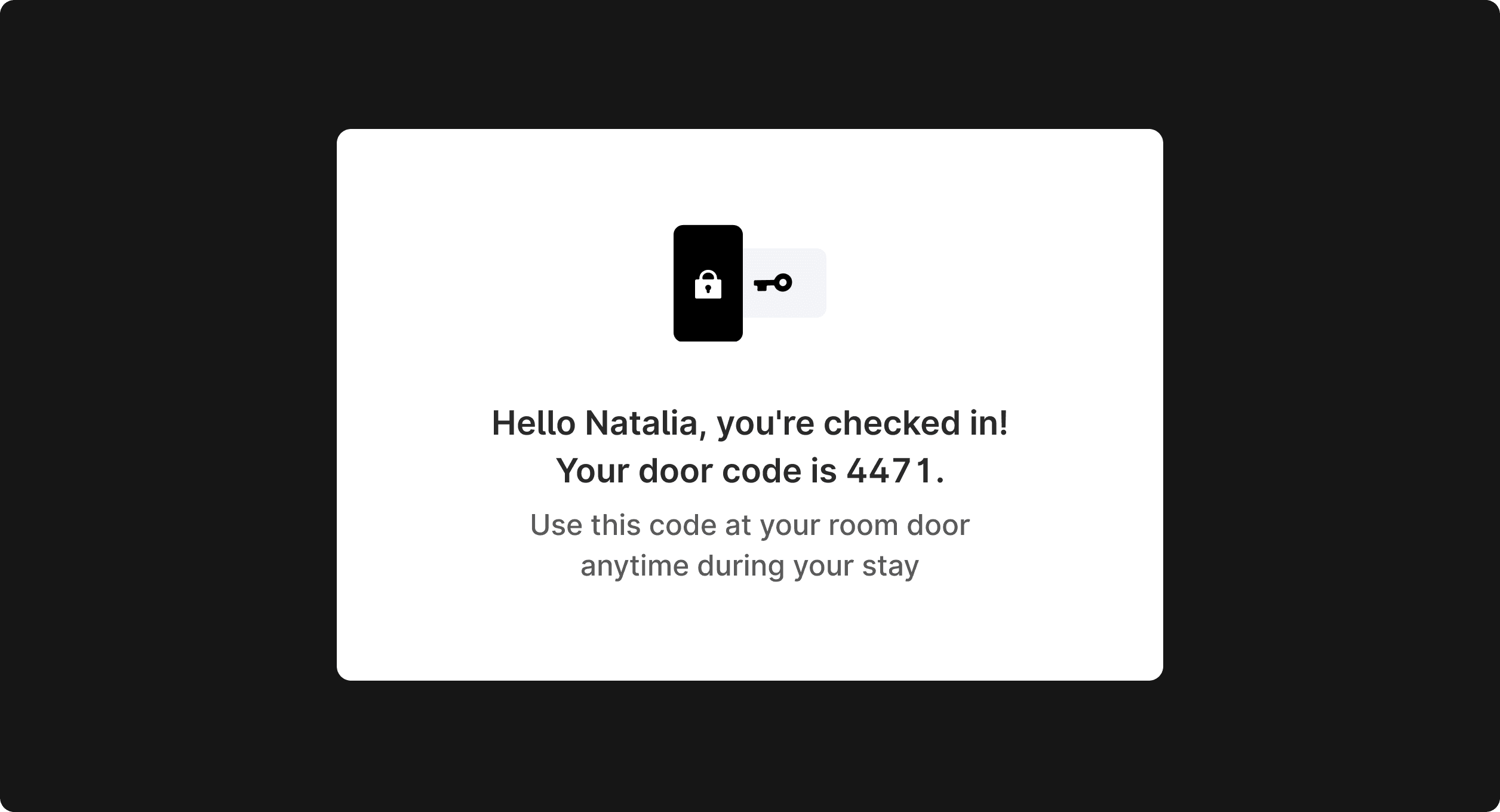 Door entry codes and welcome details sent.png