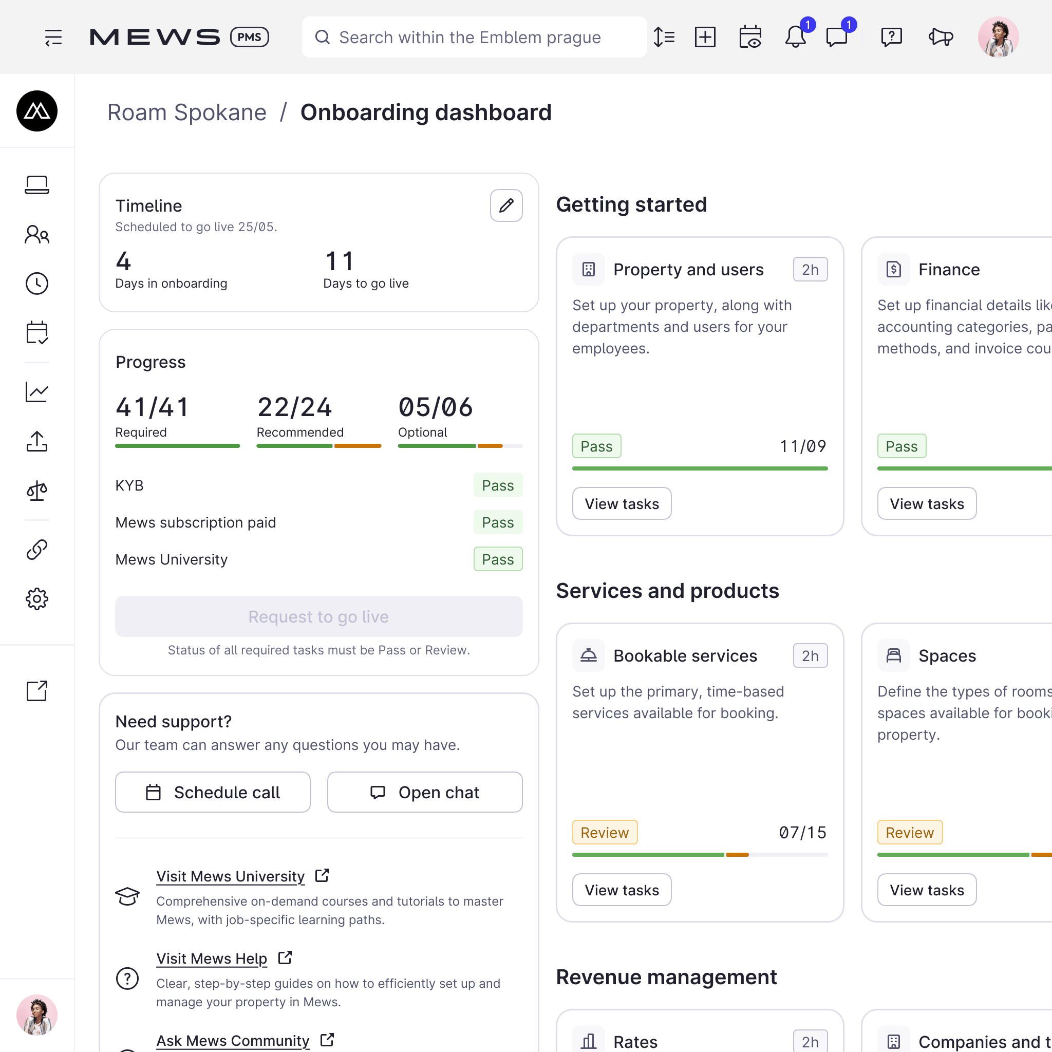 Onboarding dashboard - Onboarding square