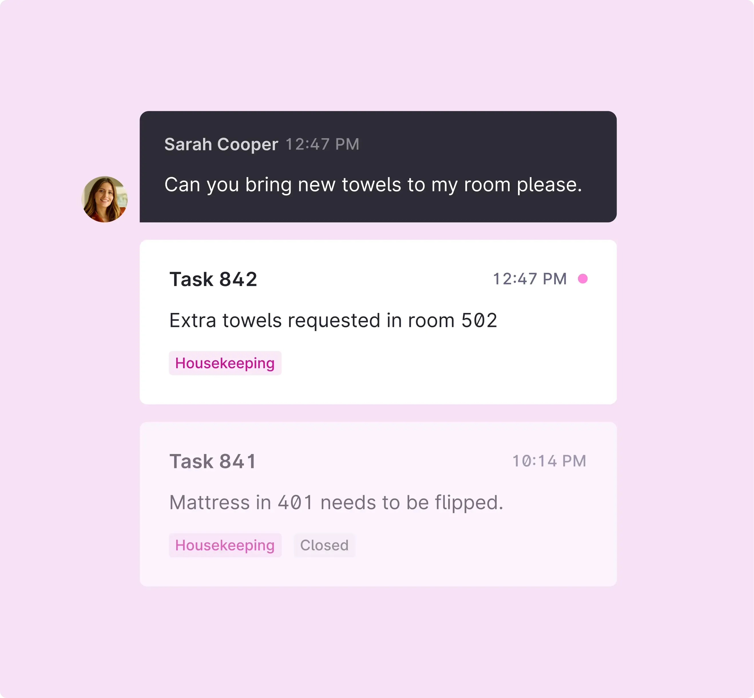 Centralized messaging for front office