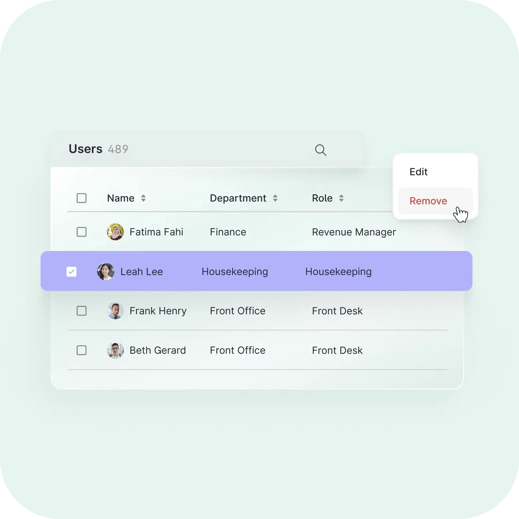 User management render green EN 