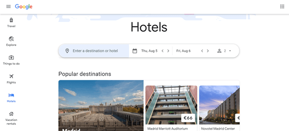 google hotels