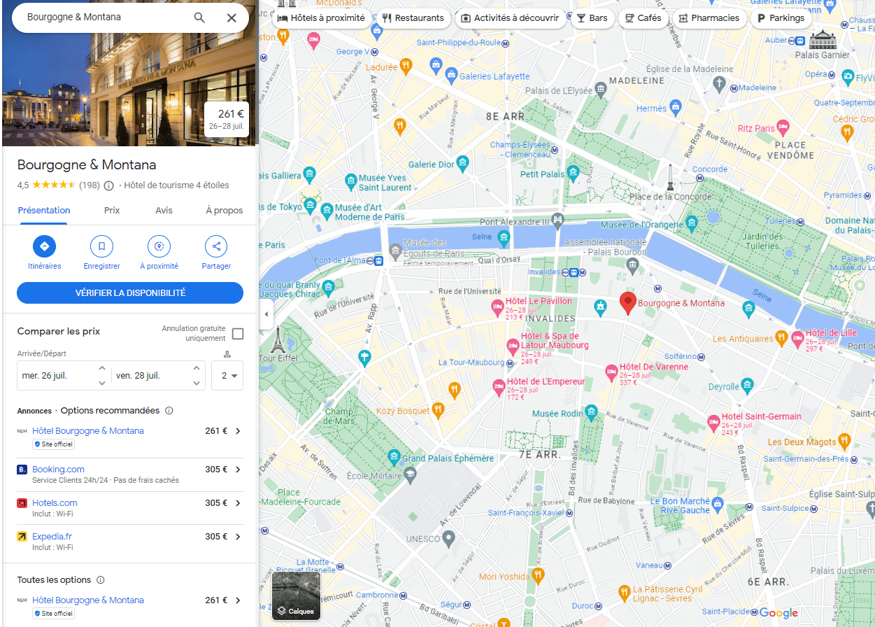 google maps hotel