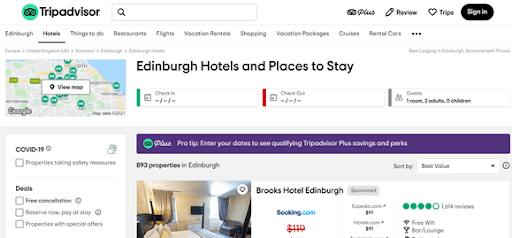 tripadvisor hotel metasearch